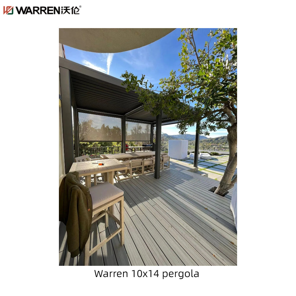 Warren 12x14 Outdoor Pergola With Patio Aluminum Garden Gazebo