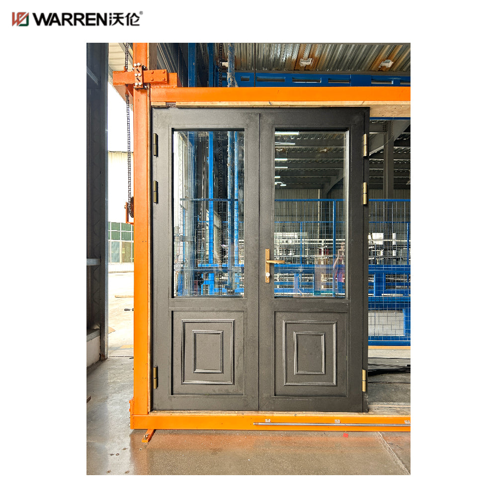 Warren 64x80 French Doors Black Glass Internal Double Doors