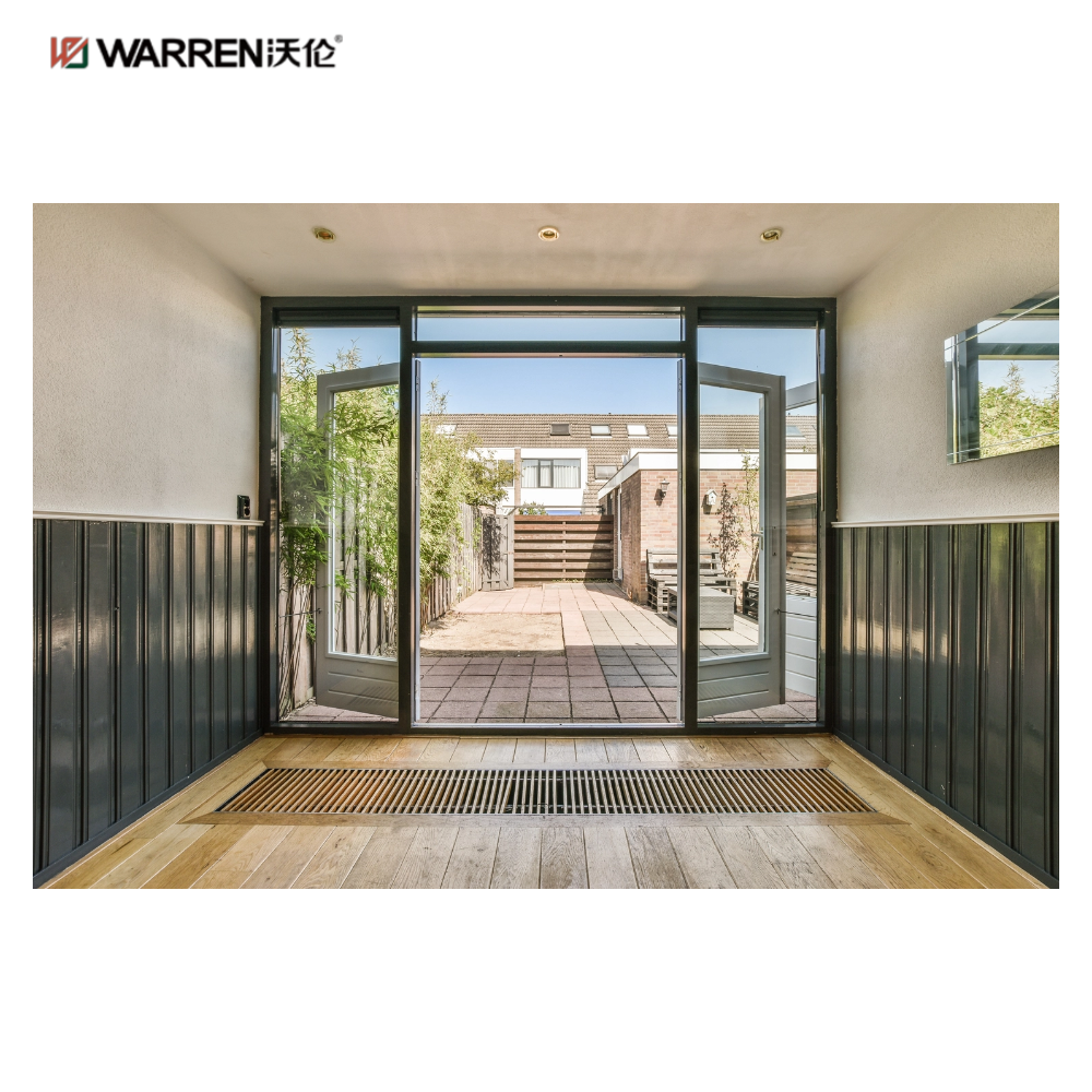 Warren 48x80 Aluminium Internal French Doors with Double Doors Black