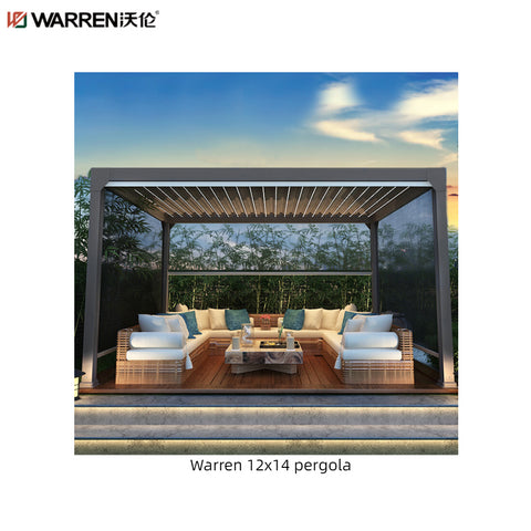 Warren 12x14 Outdoor Pergola With Patio Aluminum Garden Gazebo