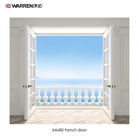 Warren 64x80 French Doors Black Glass Internal Double Doors