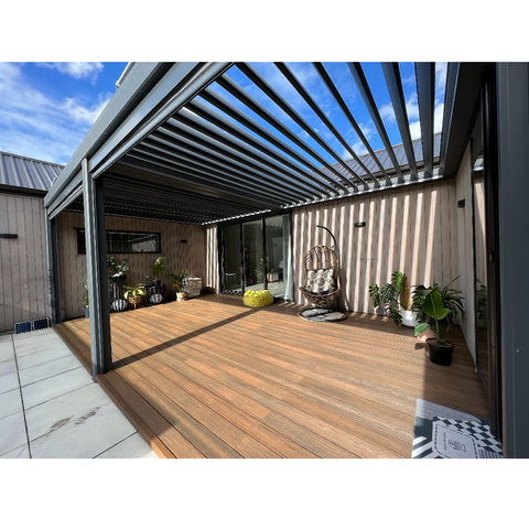 Warren 16x16 metal pergola with patio aluminum louvered canopy