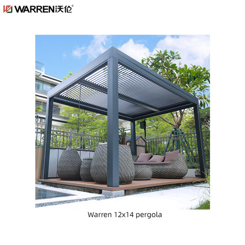 Warren 12x14 Outdoor Pergola With Patio Aluminum Garden Gazebo