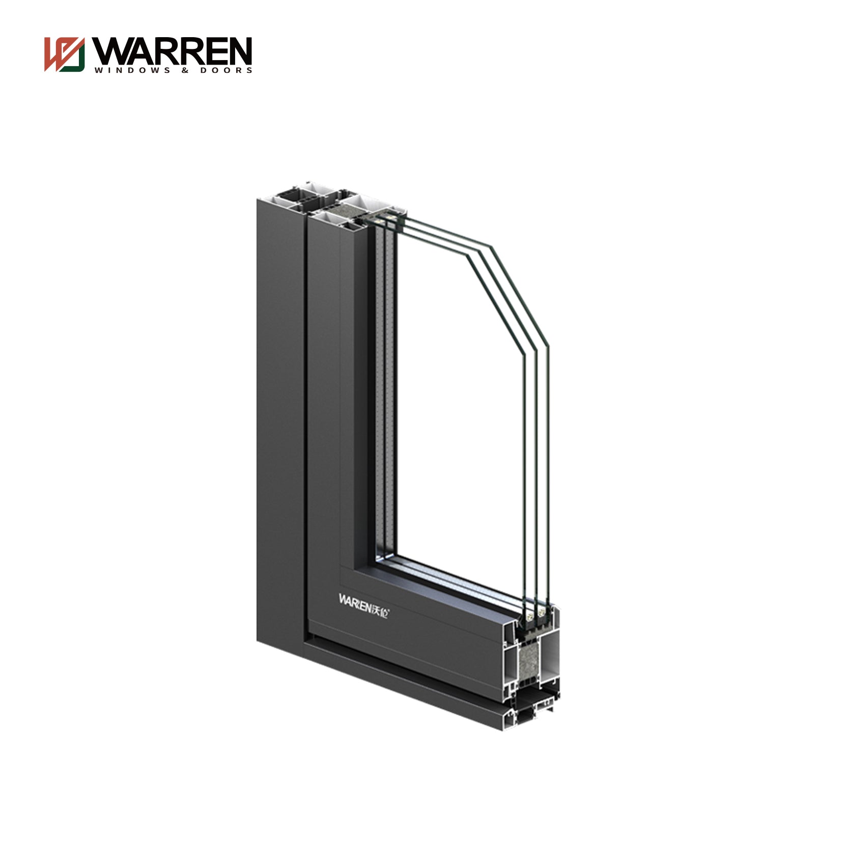 Warren 48x80 Aluminium Internal French Doors with Double Doors Black