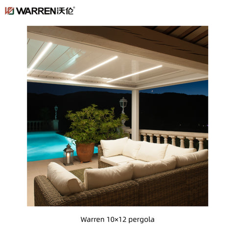 Warren 10x12 adjustable louvered pergola with aluminum white canopy