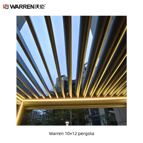 Warren 10x12 adjustable louvered pergola with aluminum white canopy