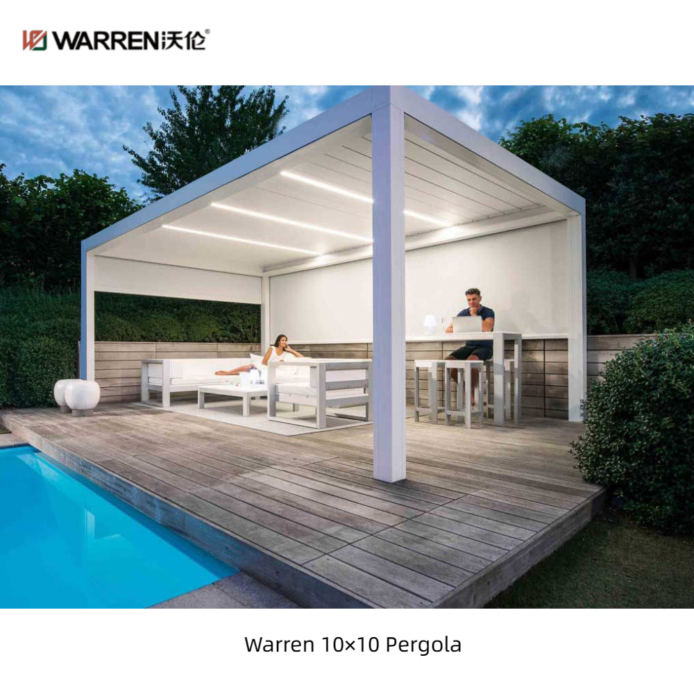 Warren 10x10 outdoor pergola with aluminum alloy flat top