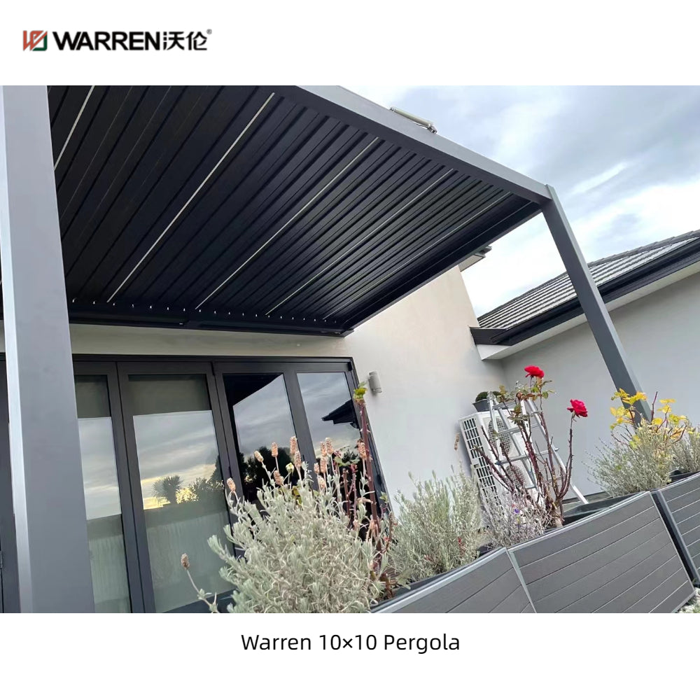 Warren 10x10 outdoor pergola with aluminum alloy flat top