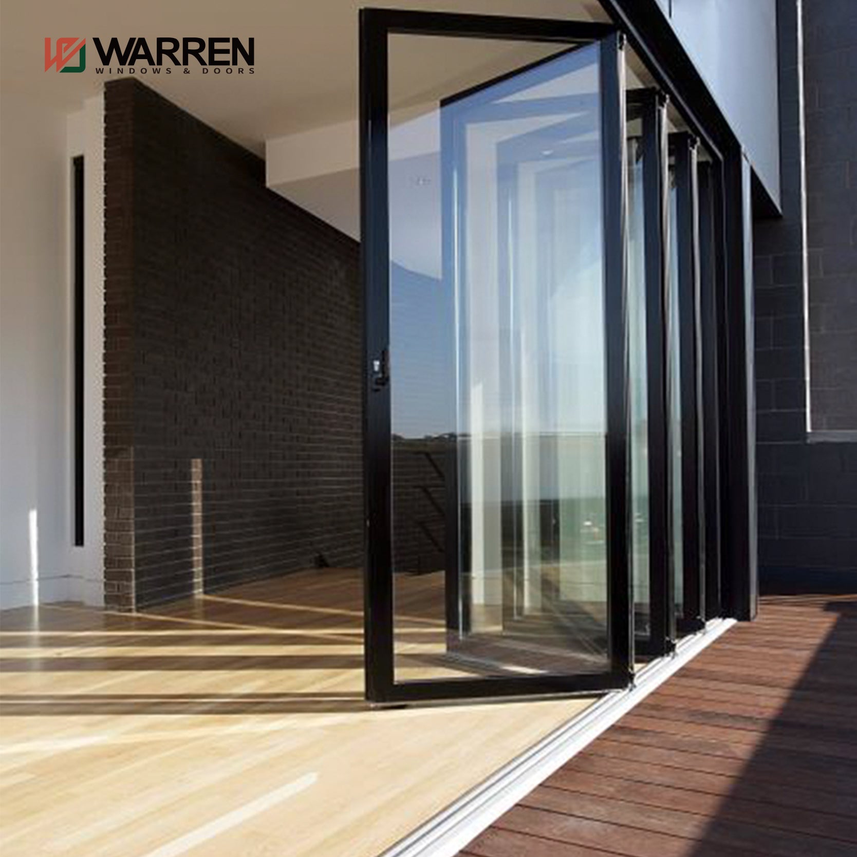 Warren NFRC AS2047 Standard Internal External Aluminium Bi Fold Folding Folded Balcony Patio Door Wholesale Entry Door