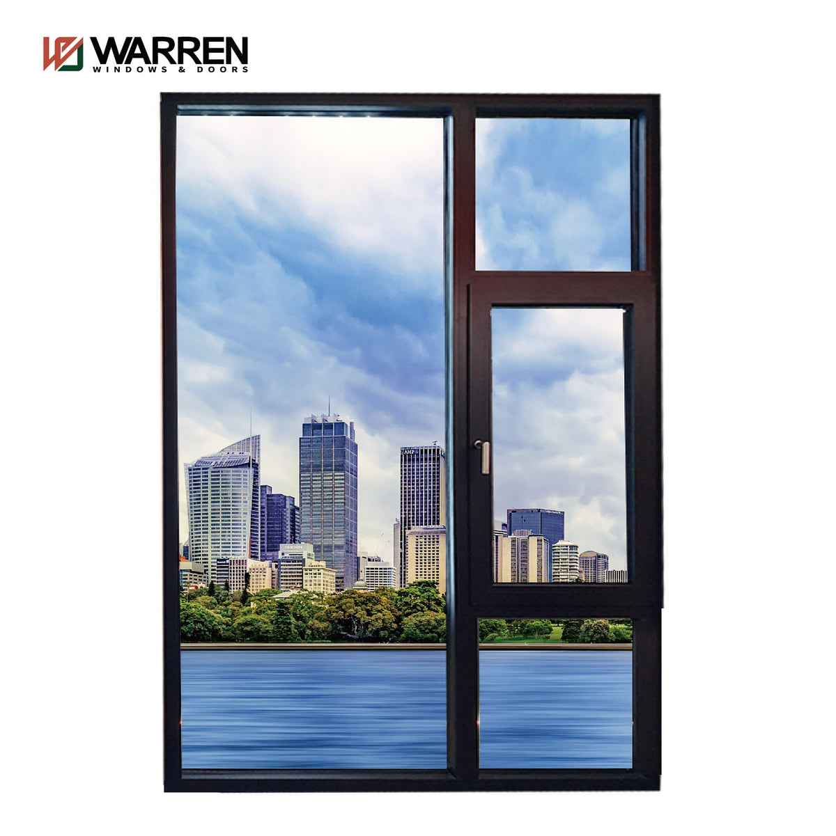 Warren Replacement Latest Design Burglar Proof Steel Tilt Turn Opening Aluminium Casement Windows