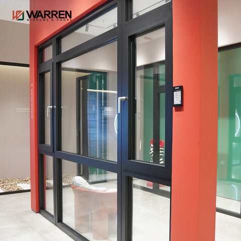 Warren Factory Direct Thermal Break low-E Powder Coated Black Aluminium Windows Custom Casement Glass Windows