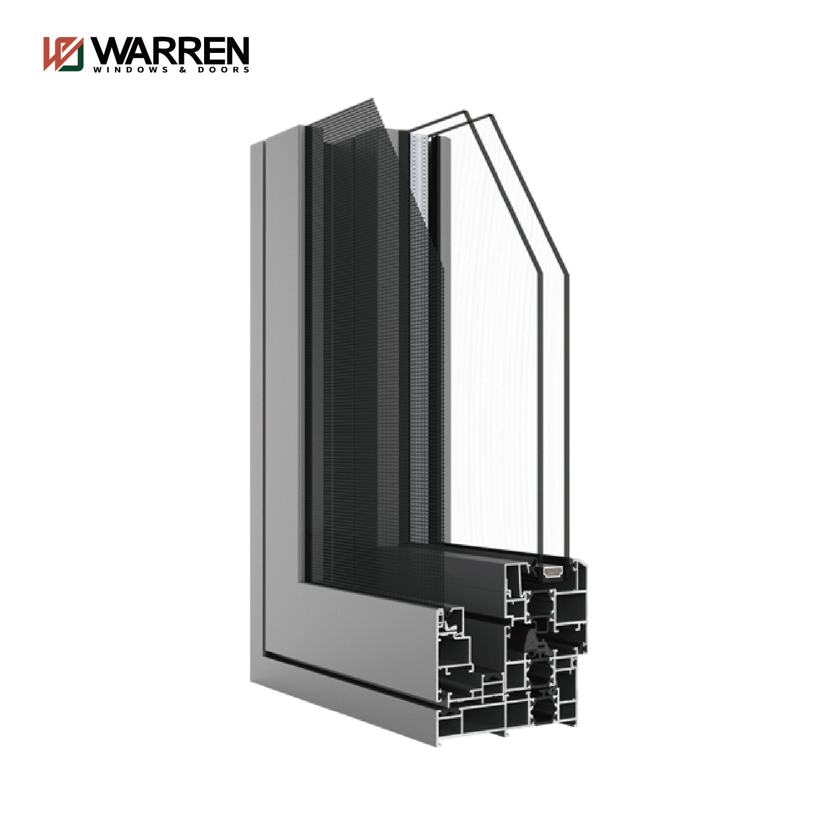 Warren NFRC Certificate Factory Made Thermal Break Aluminum Best Low E Glass Heat Strengthened Swing Windows