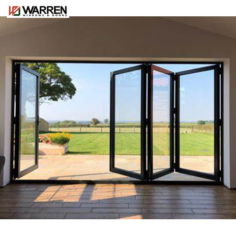Warren Bi Folding Double Doors Interior Glass Patio Aluminum Thermal Break Exterior Doors