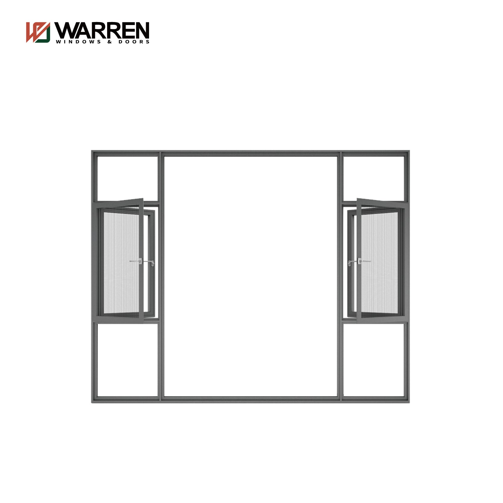Warren Customized Design Aluminum Clear Glass Casement Window French New Fancy Design For House