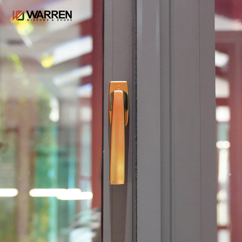 Warren Good Quality Hinge Aluminium Window Tilt and Turn Brown Wood Design Windows for Depot Home Window Sales