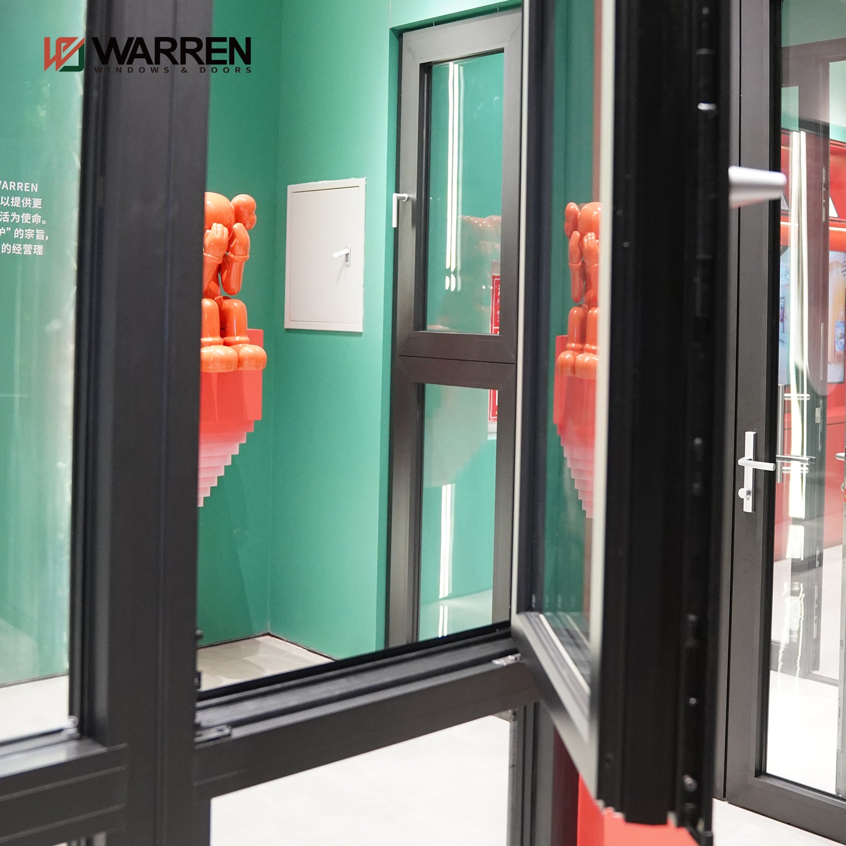 Warren Wholesaler Thermal Break Aluminum Sound Proof Heat Insulation Double Glazed Tempered Fill With LOW-E Glass Windows