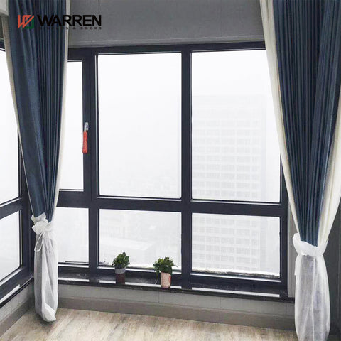 Warren Factory Direct Thermal Break low-E Powder Coated Black Aluminium Windows Custom Casement Glass Windows