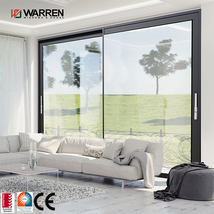Warren 96x80 sliding door system double tempered glass sliding patio d ...