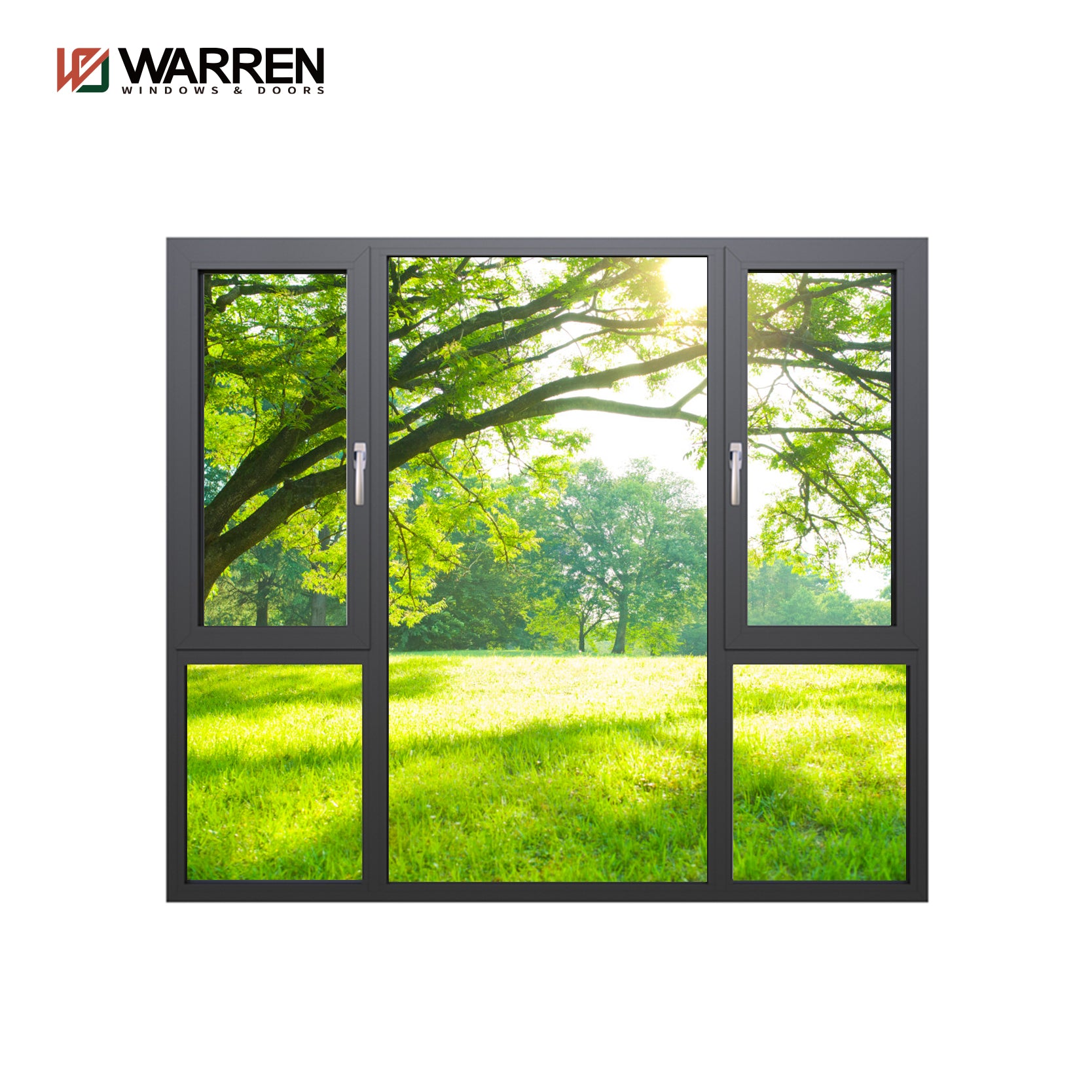 Warren Western Style Thermally Break White Black Window Frames Tilt Turn Double Glazed Aluminium Windows